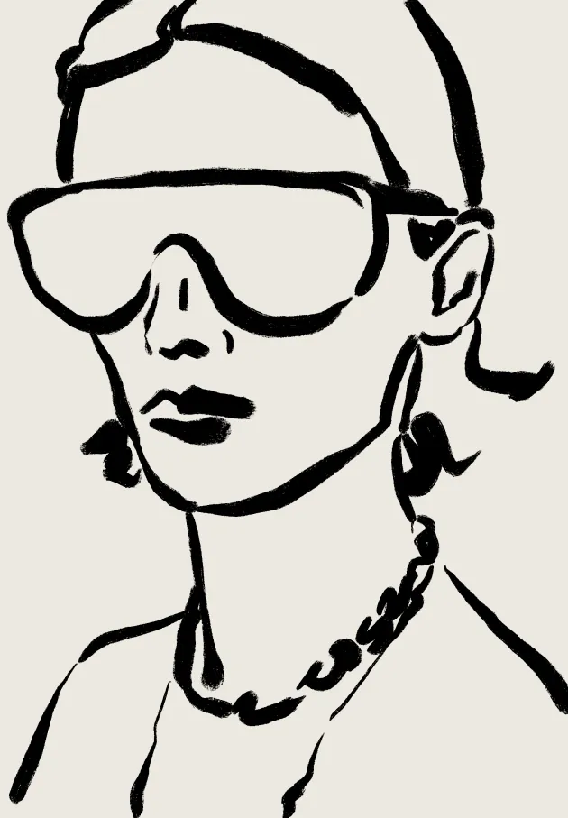 Illustration — figure in sunglasses