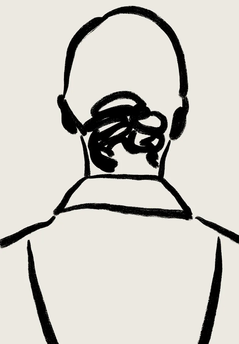 Illustration — portrait from behind
