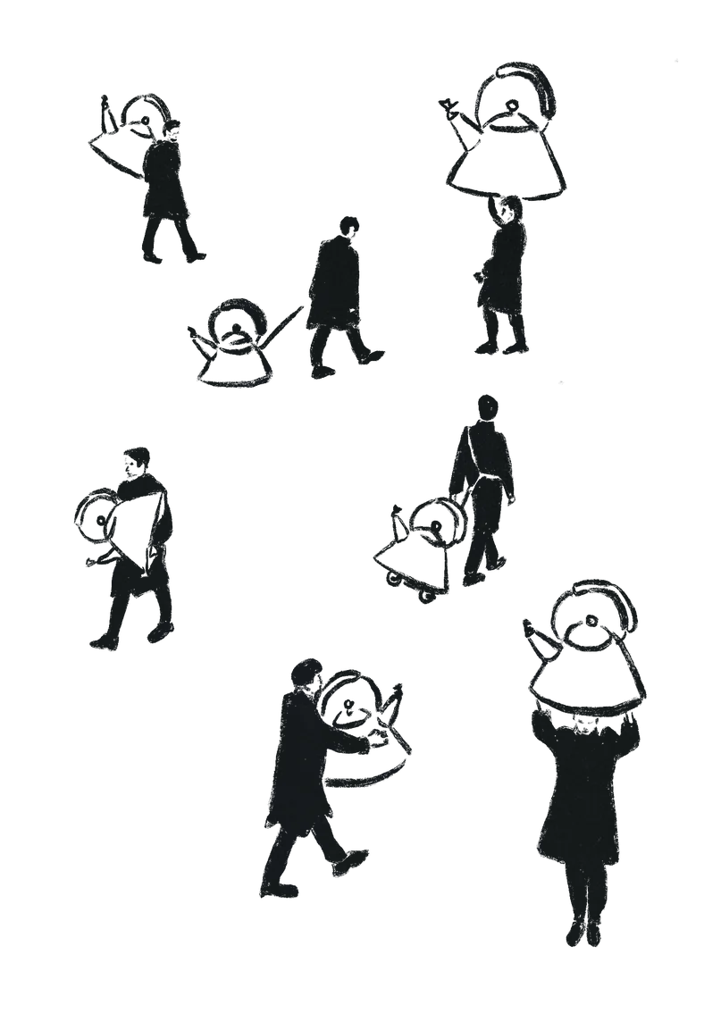 Illustration — scattered figures