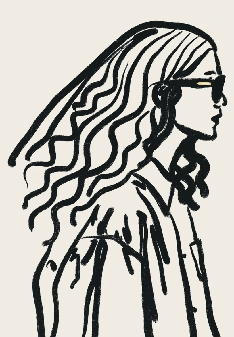 Illustration — portrait with long hair